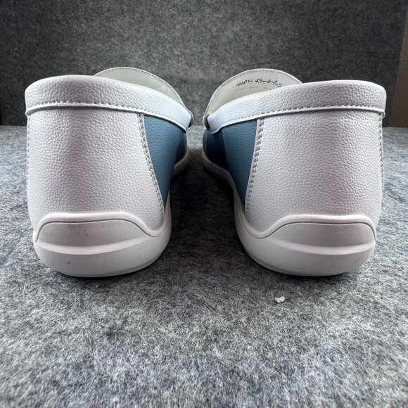 Mens Size EU 45 US 11 White & Blue Slip-On Loafers Comfy Non Slip Rubber Sole - Picture 9 of 15
